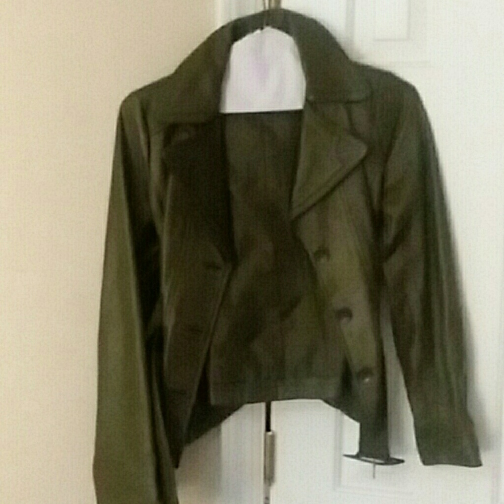 Olive Green Leather Jacket